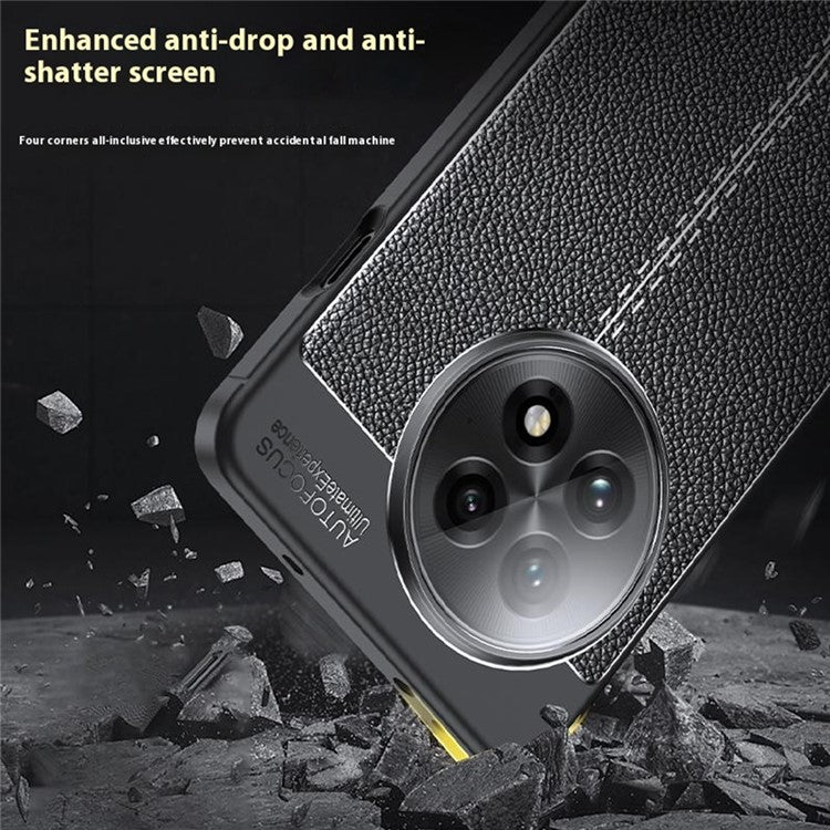 For OnePlus Ace 5 5G Case Litchi Texture TPU Flexible Phone Cover, Black