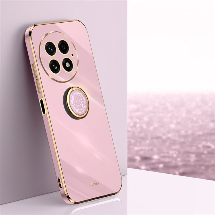XINLI For OnePlus 13 Case Ring Kickstand Electroplating TPU Phone Cover - Purple