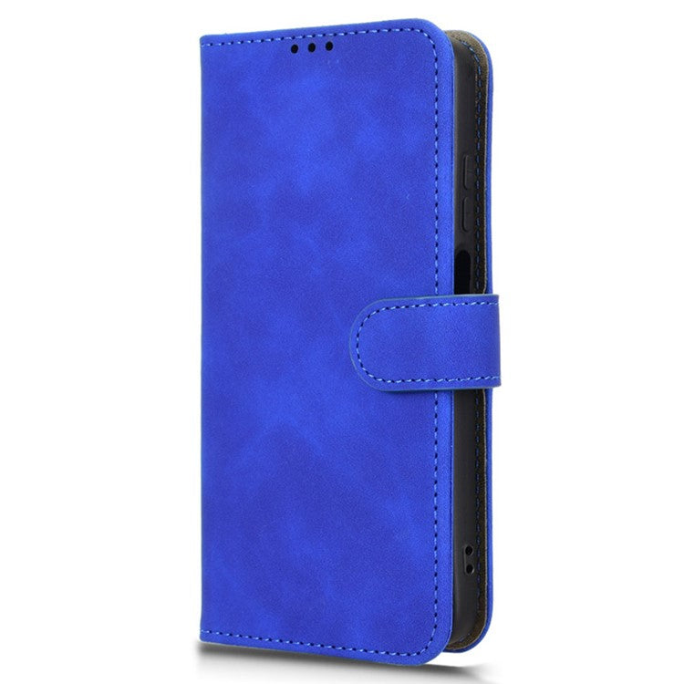 For Motorola Moto G15 4G Leather Case Skin Feel Anti Drop Wallet Flip Phone Cover - Blue