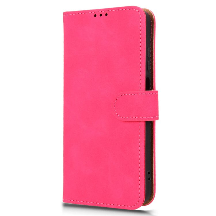 For Motorola Moto G15 4G Leather Case Skin Feel Anti Drop Wallet Flip Phone Cover - Rose