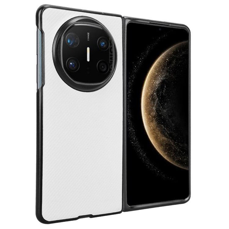 For Huawei Mate X6 Case Carbon Fiber Texture Shockproof PU + PC Phone Cover - White