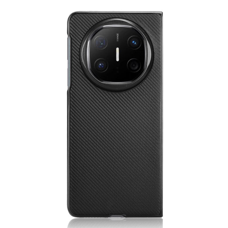 For Huawei Mate X6 Case Carbon Fiber Texture Shockproof PU + PC Phone Cover - Black