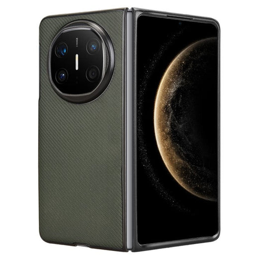 For Huawei Mate X6 Case Carbon Fiber Texture Shockproof PU + PC Phone Cover - Green