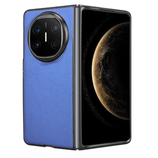 For Huawei Mate X6 Case Carbon Fiber Texture Shockproof PU + PC Phone Cover - Blue