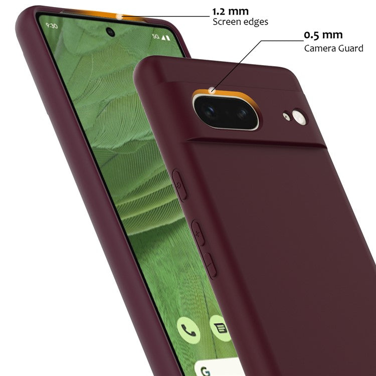 For Google Pixel 7 5G Case Compatible with MagSafe Liquid Silicone Phone Cover with Lanyard - Wine Red