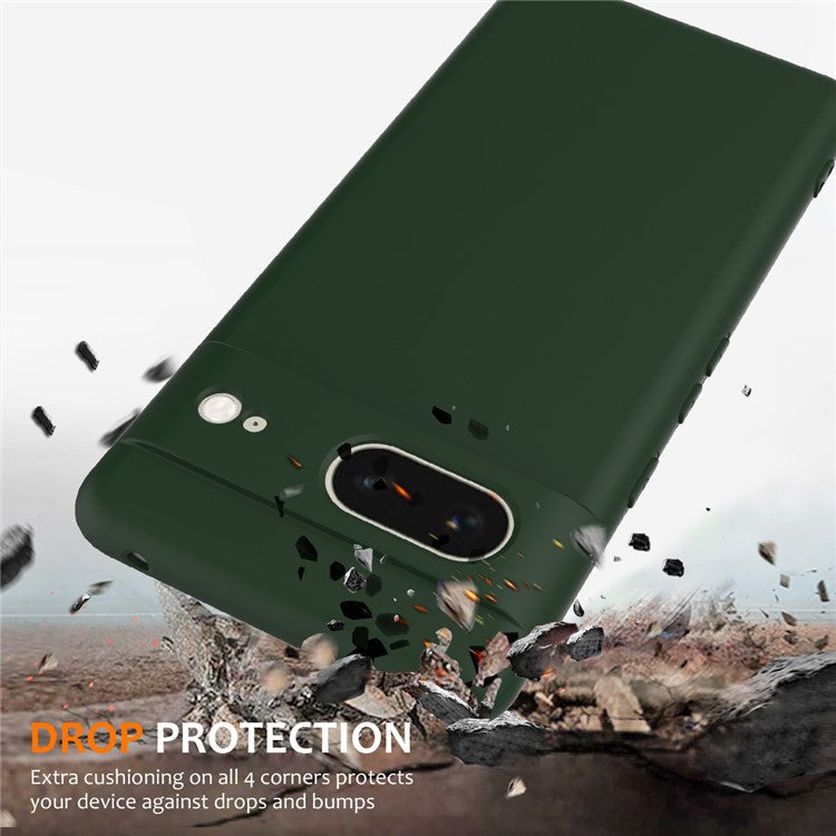 For Google Pixel 7 5G Case Compatible with MagSafe Liquid Silicone Phone Cover with Lanyard - Dark Green