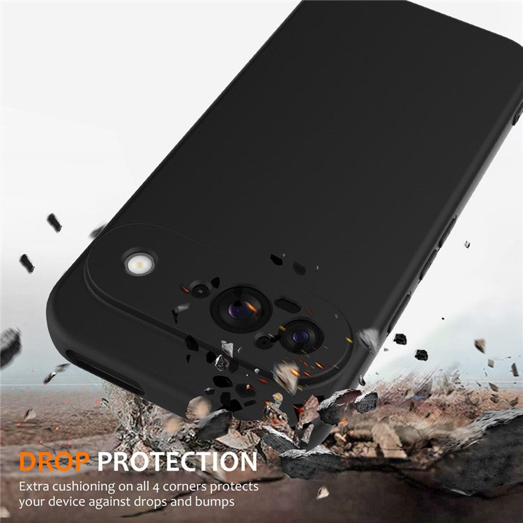 For Google Pixel 9 Case Compatible with MagSafe Liquid Silicone Phone Cover with Lanyard - Black