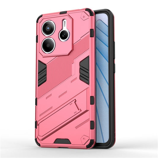 For Xiaomi Redmi Note 14 5G Case PC + TPU Shockproof Phone Cover with Kickstand - Rose