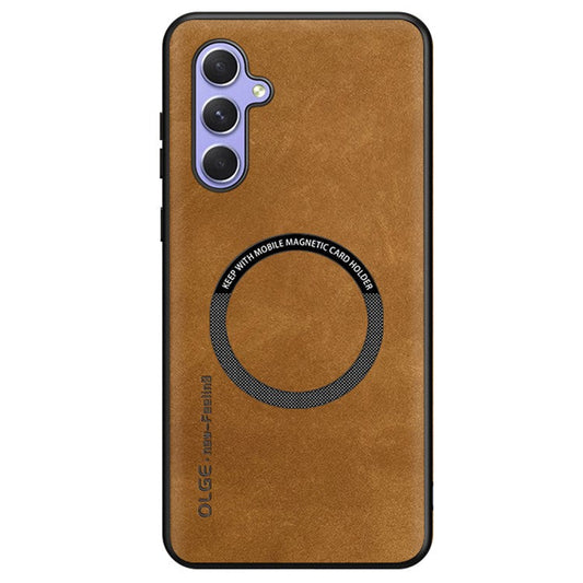 For Samsung Galaxy A15 5G  /  4G Case Compatible with MagSafe Anti Drop PC + TPU + PU Leather Back Cover - Brown