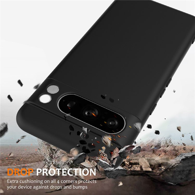 For Google Pixel 8 Pro Case Compatible with MagSafe Liquid Silicone Phone Cover with Lanyard - Black