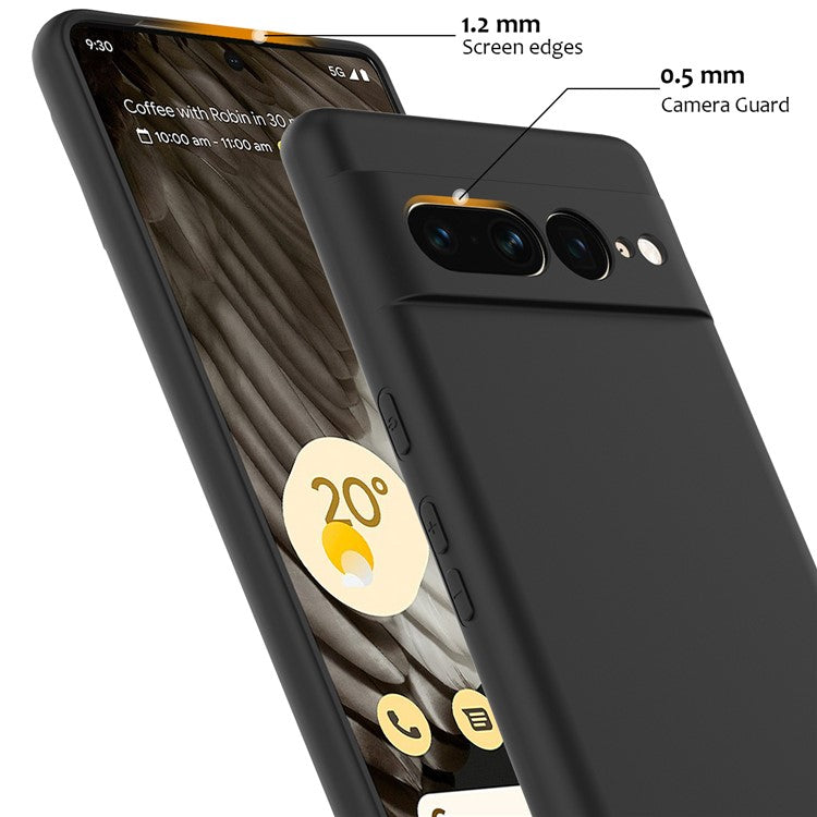 For Google Pixel 7 Pro 5G Case Compatible with MagSafe Liquid Silicone Phone Cover with Lanyard - Black