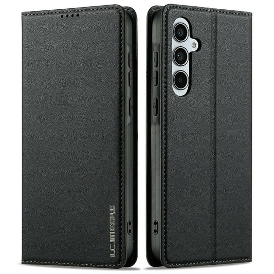 LC.IMEEKE L1 Series for Samsung Galaxy A36 5G Case PU Leather Wallet Stand Protective Phone Cover - Black