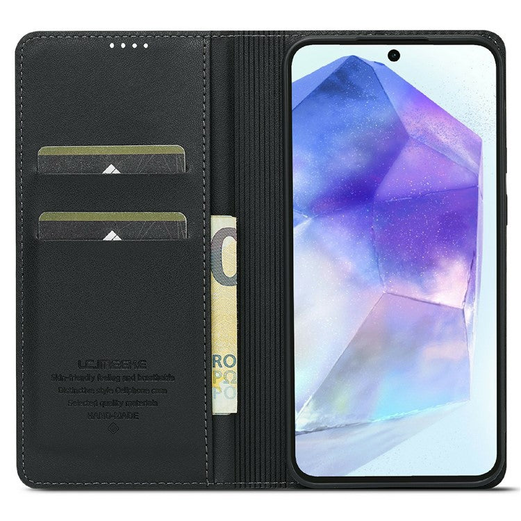 LC.IMEEKE L1 Series for Samsung Galaxy A36 5G Case PU Leather Wallet Stand Protective Phone Cover - Black