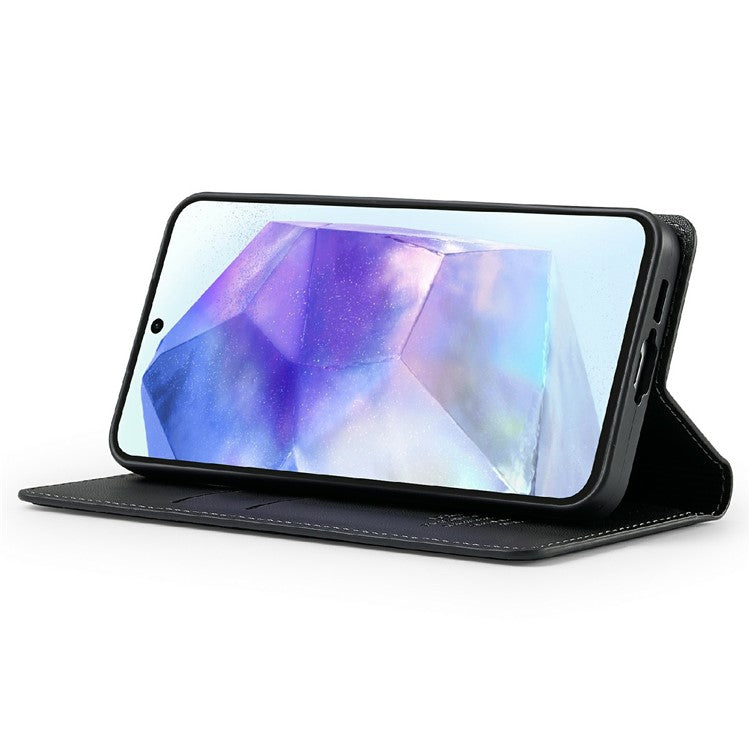 LC.IMEEKE L1 Series for Samsung Galaxy A36 5G Case PU Leather Wallet Stand Protective Phone Cover - Black