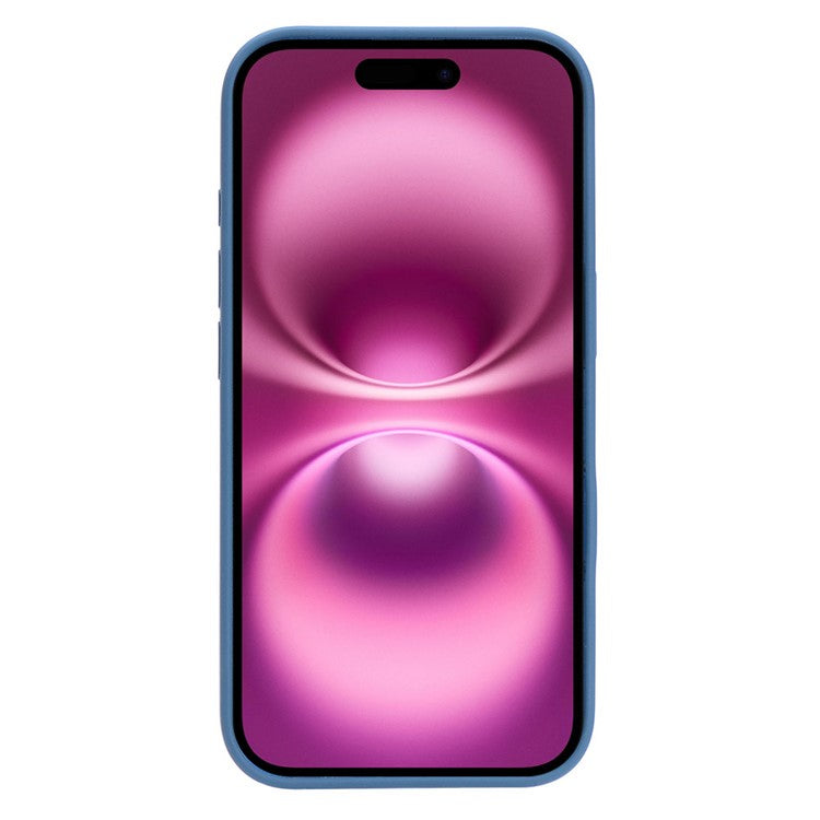 For iPhone 16 Case Compatible with MagSafe Liquid Silicone Phone Back Cover with Camera Button - Dark Blue