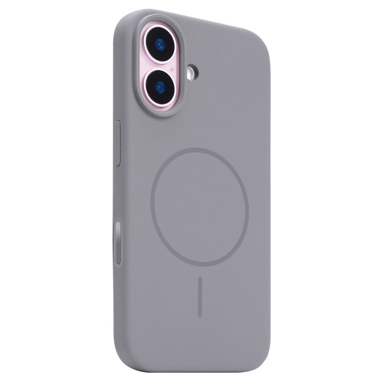For iPhone 16 Plus Case Compatible with MagSafe Liquid Silicone Phone Back Cover with Camera Button - Grey