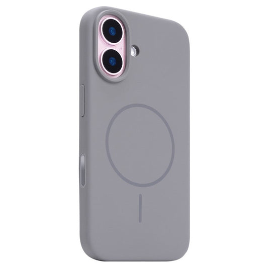 For iPhone 16 Plus Case Compatible with MagSafe Liquid Silicone Phone Back Cover with Camera Button - Grey
