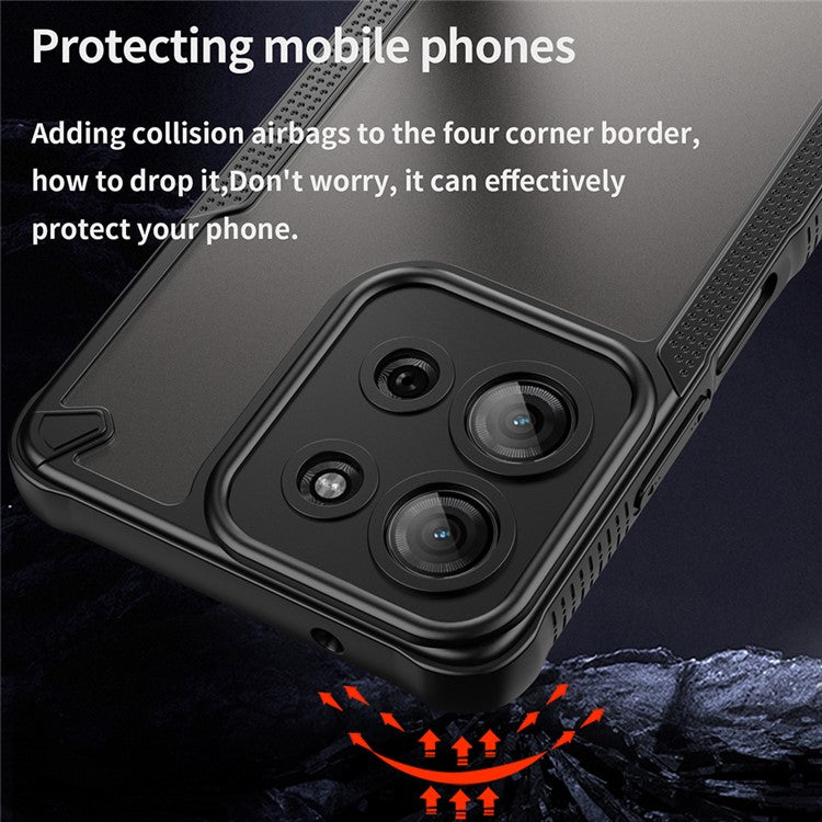 For Motorola Moto G75 5G Case Hybrid Frosted Phone Back Cover - Black