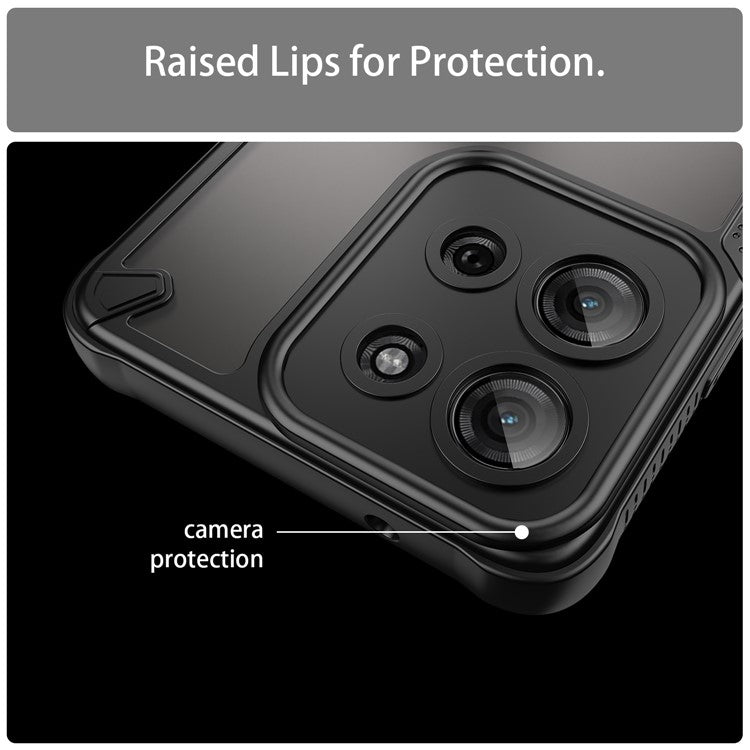 For Motorola Moto G75 5G Case Hybrid Frosted Phone Back Cover - Black