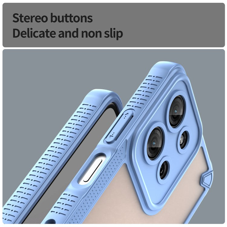 For Motorola Moto G75 5G Case Hybrid Frosted Phone Back Cover - Blue