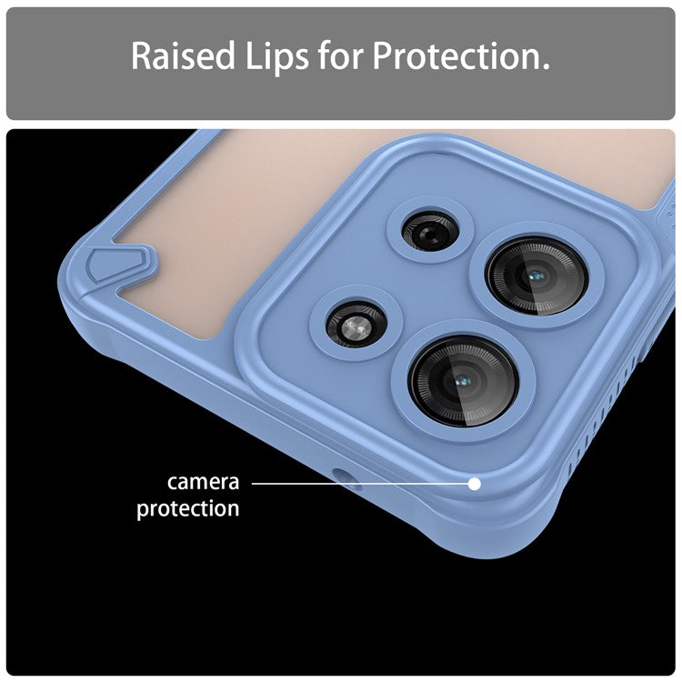 For Motorola Moto G75 5G Case Hybrid Frosted Phone Back Cover - Blue