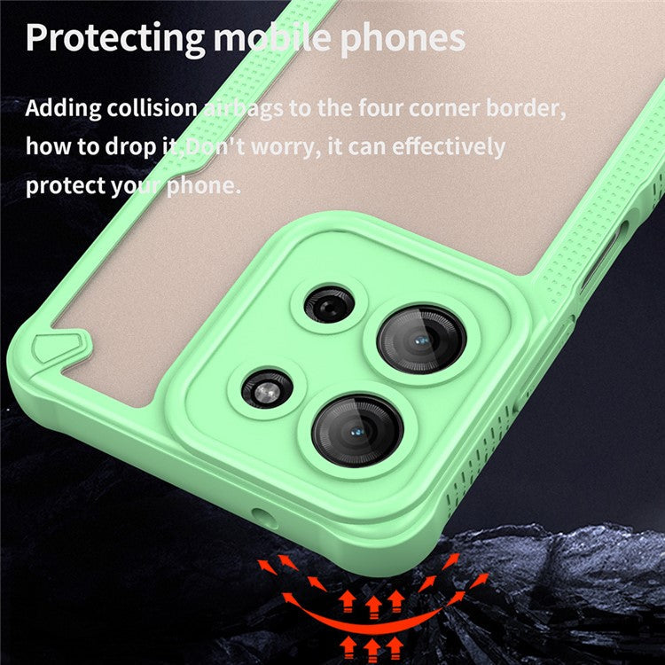 For Motorola Moto G75 5G Case Hybrid Frosted Phone Back Cover - Green