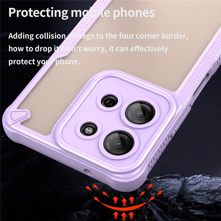 For Motorola Moto G75 5G Case Hybrid Frosted Phone Back Cover - Purple