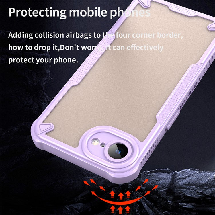 For iPhone SE (2025) Case Hybrid Frosted Phone Back Cover - Purple