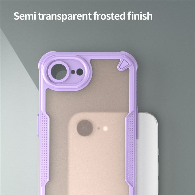 For iPhone 16e Case Hybrid Frosted Phone Back Cover - Purple