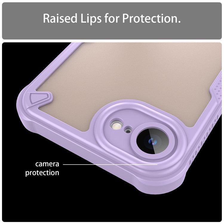 For iPhone 16e Case Hybrid Frosted Phone Back Cover - Purple
