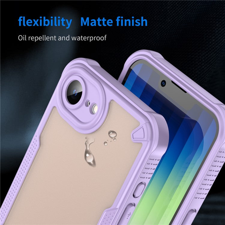 For iPhone SE (2025) Case Hybrid Frosted Phone Back Cover - Purple