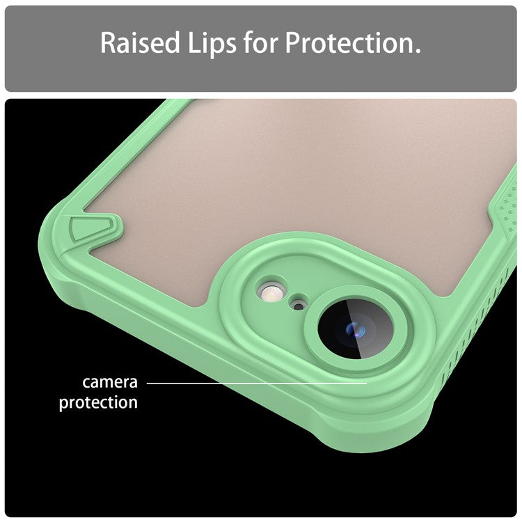 For iPhone 16e Case Hybrid Frosted Phone Back Cover - Green