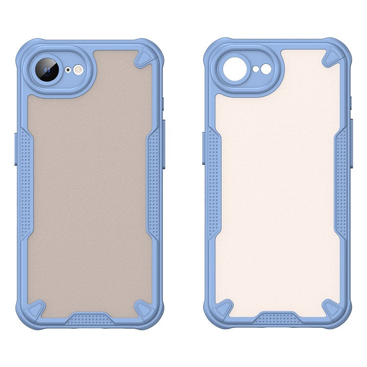 For iPhone 16e Case Hybrid Frosted Phone Back Cover - Blue