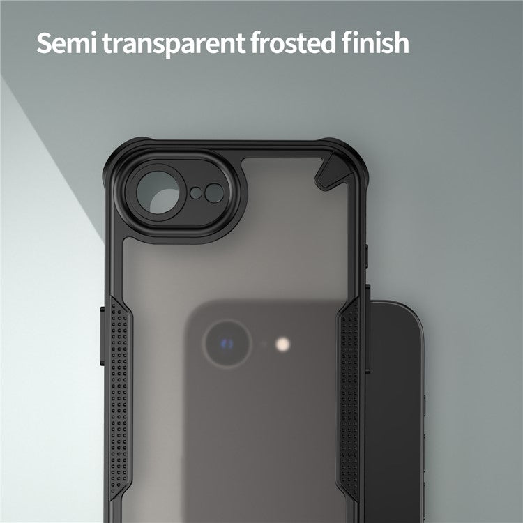 For iPhone SE (2025) Case Hybrid Frosted Phone Back Cover - Black