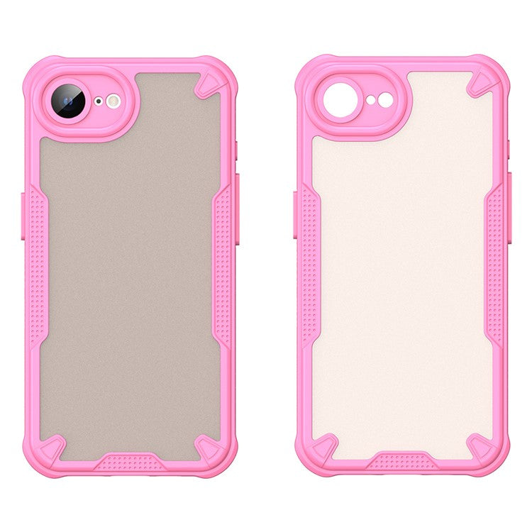 For iPhone 16e Case Hybrid Frosted Phone Back Cover - Pink