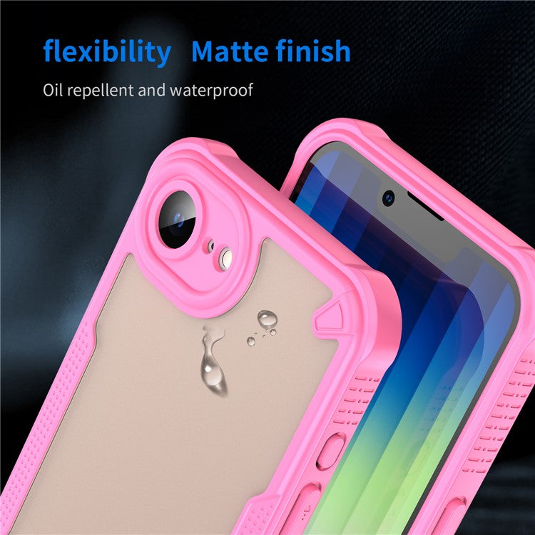 For iPhone SE (2025) Case Hybrid Frosted Phone Back Cover - Pink
