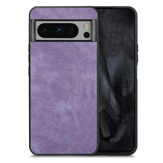 For Google Pixel 8 Pro Case Shockproof Slim Retro Leather Phone Back Cover - Purple