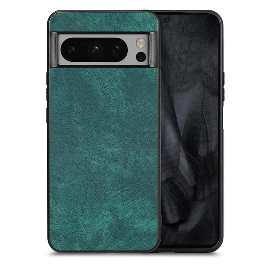 For Google Pixel 8 Pro Case Shockproof Slim Retro Leather Phone Back Cover - Green