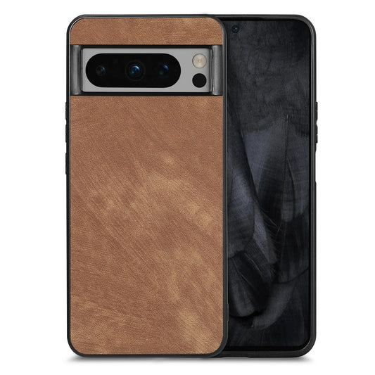 For Google Pixel 8 Pro Case Shockproof Slim Retro Leather Phone Back Cover - Brown