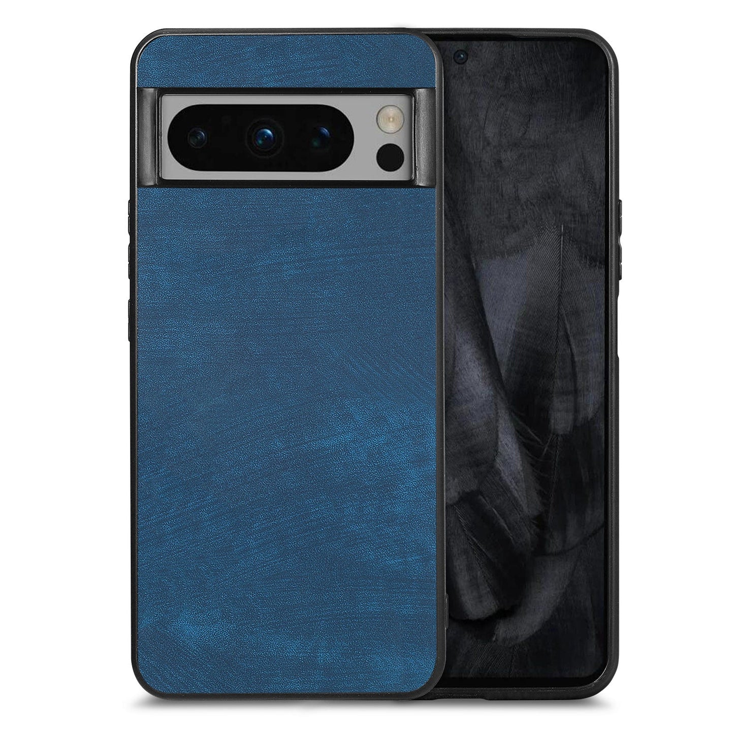 For Google Pixel 8 Pro Case Shockproof Slim Retro Leather Phone Back Cover - Blue