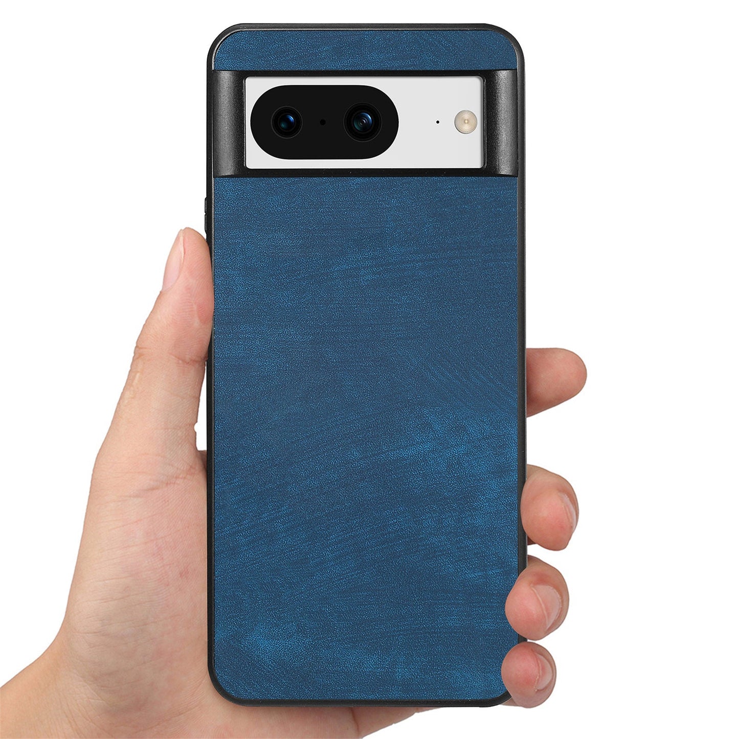 For Google Pixel 8 Case Shockproof Slim Retro Leather Phone Back Cover - Blue