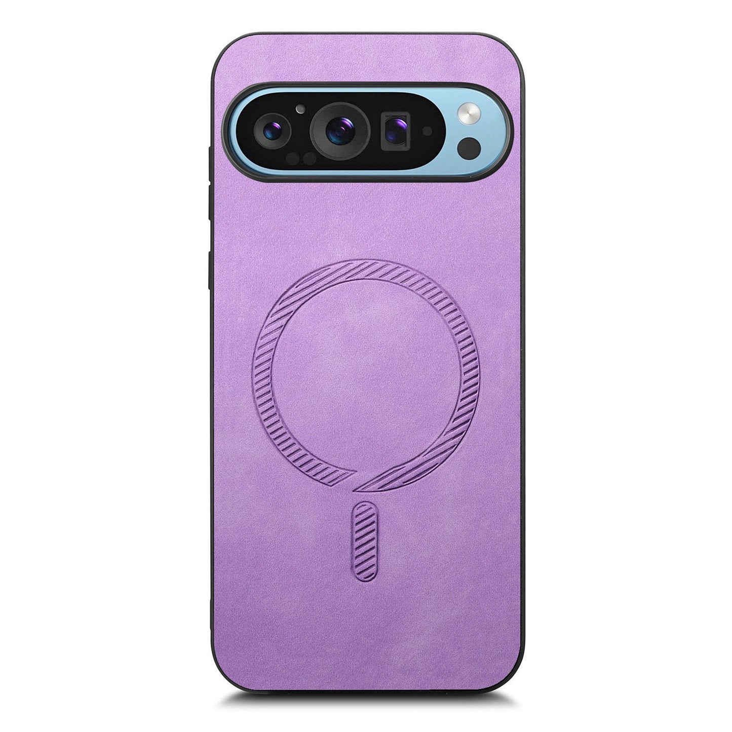 For Google Pixel 9 Pro / Google Pixel 9 Leather Back Case Compatible with MagSafe Skin-touch Phone Cover - Purple