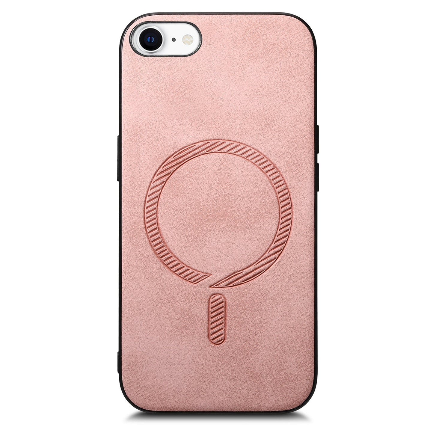 For iPhone SE (2025) Leather Back Case Compatible with MagSafe Skin-Touch Phone Cover - Pink