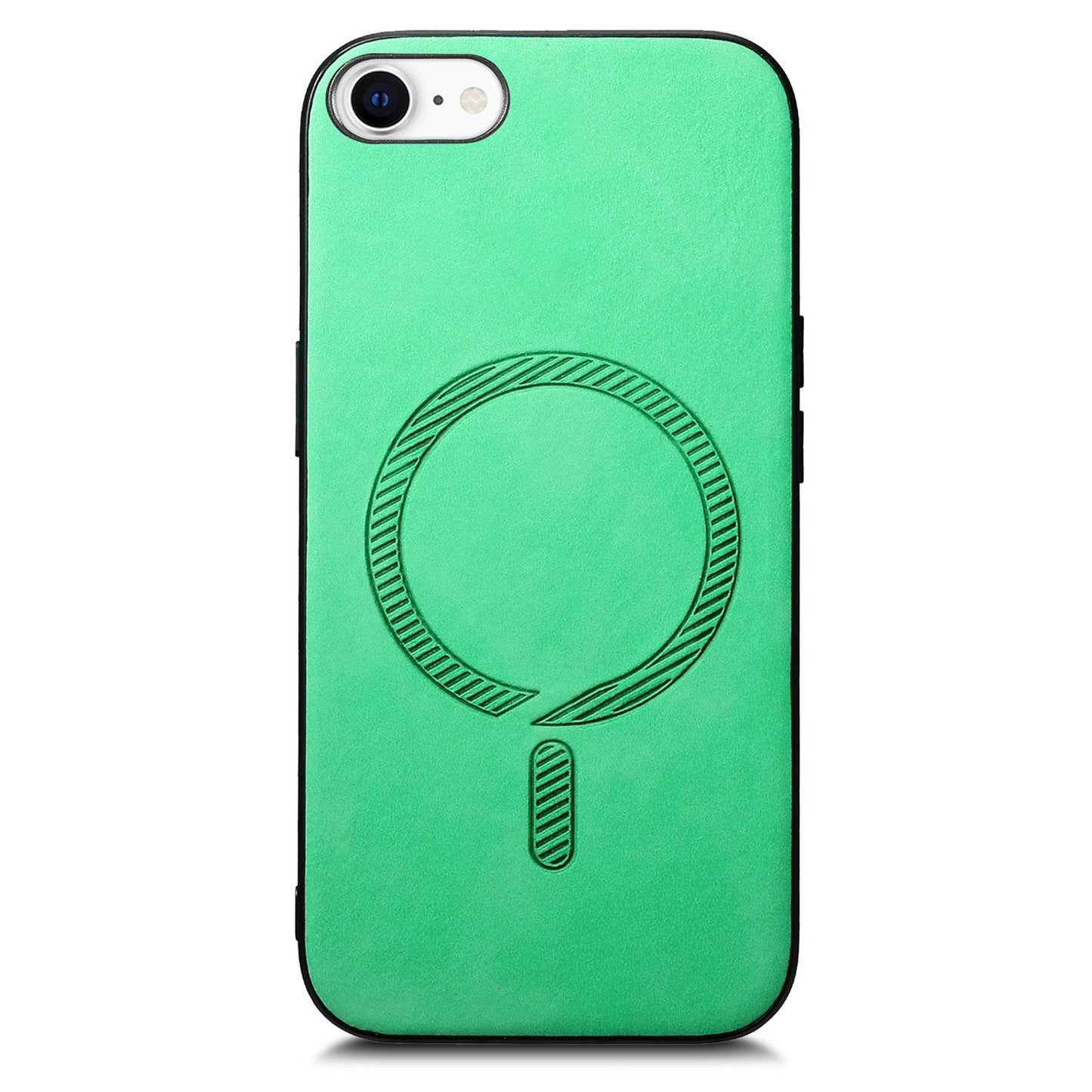 For iPhone 16e Leather Back Case Compatible with MagSafe Skin-Touch Phone Cover - Green