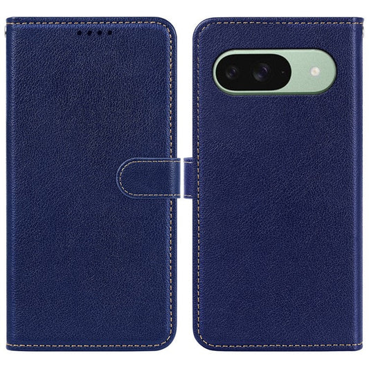 For Google Pixel 9 Pro  /  Pixel 9 Leather Case Litchi Texture Wallet RFID Blocking Phone Cover - Blue