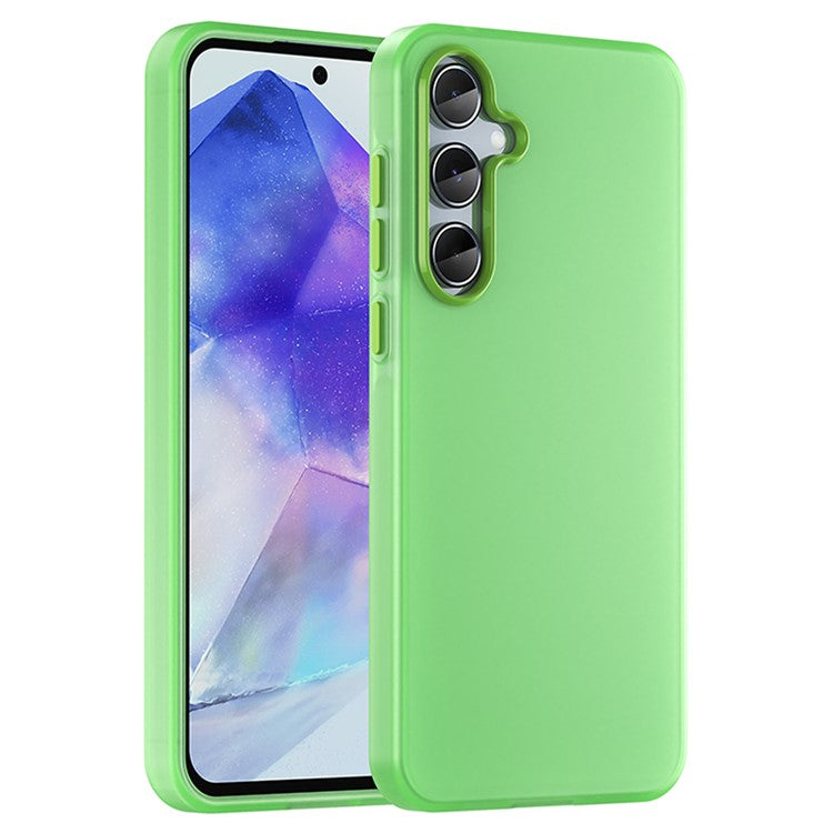 For Samsung Galaxy A55 5G Case TPU + PC Phone Back Cover Matte Translucent Design - Green
