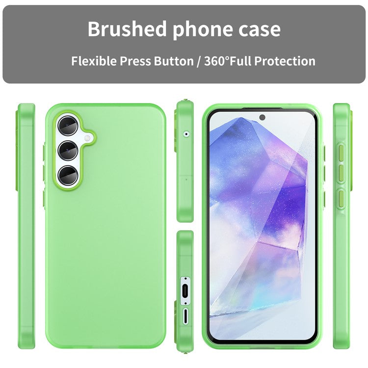 For Samsung Galaxy A55 5G Case TPU + PC Phone Back Cover Matte Translucent Design - Green