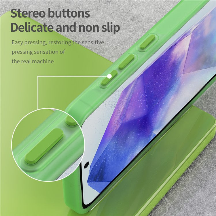 For Samsung Galaxy A55 5G Case TPU + PC Phone Back Cover Matte Translucent Design - Green