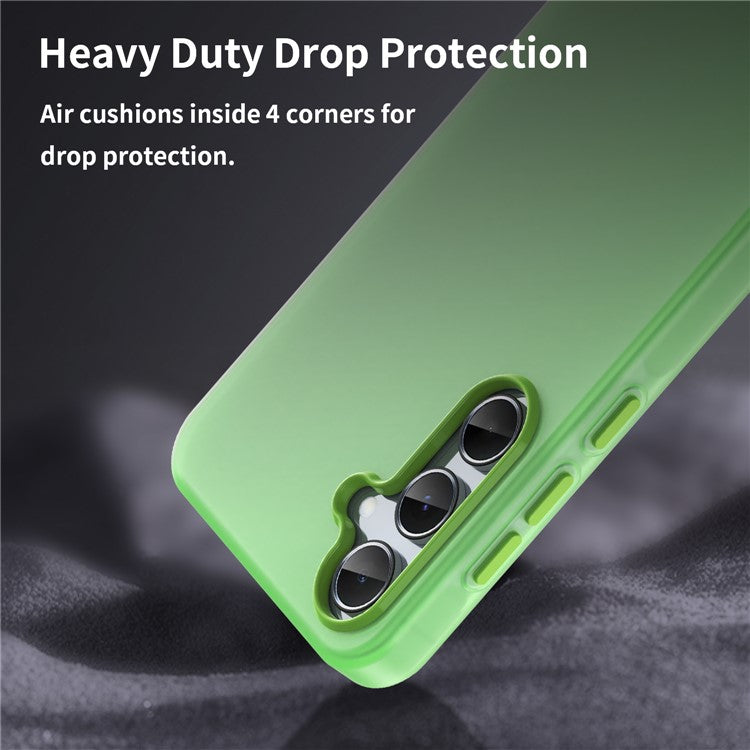 For Samsung Galaxy A55 5G Case TPU + PC Phone Back Cover Matte Translucent Design - Green