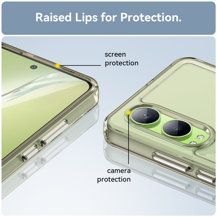For OnePlus Nord CE4 Lite 5G / Oppo K12x 5G (China) Case TPU Shockproof Phone Back Cover - Transparent Grey